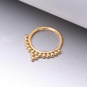 Pure24K Implant Grade Titanium Bali Beaded Seamless Clicker Hoop …
